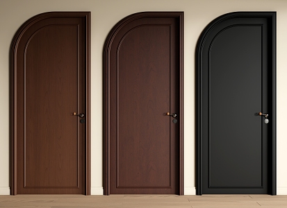 Middle Ancient Single Door Retro Wooden Door Room Door Bedroom Door 3d model