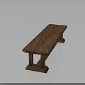 Classic Solid Wood Bench With Rich Wooden Texture And Sturdy Leg Design