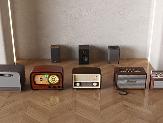 Audio nostalgic retro radio 3d model