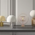 Modern Table Lamps featuring Various Designs Glass Shades and Colored Bases in Yellow White Gold