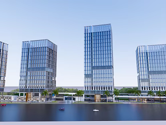 Modern Commercial Building Exquisite Commercial High-rise Building 3d model