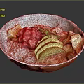Fresh Salmon And Tuna Fish Poke Bowl With Avocado Rice And Lemon Slices