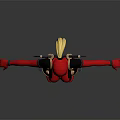 Red Black Tight Game Movie Character With Back Swords Utility Belt Ammunition Pouches Gloves Boots