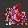 Game Movie Pink Dragon Characters With Red Wings And Mechanical Elements