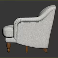 Modern White Fabric Two-Seater Sofa With Rolled Arms Tufted Back And Wooden Legs