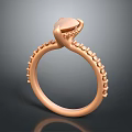 Elegant Rose Gold Ring Featuring Central Gemstone And Small Diamond Accents On Band