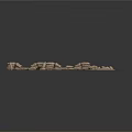 Modern Copper Metal Sculpture Art Piece With Broken Segments And Contemporary Design