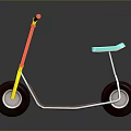 Colorful Kids Scooter With Red Handlebar Blue Seat Pink Deck And Brown Wheels