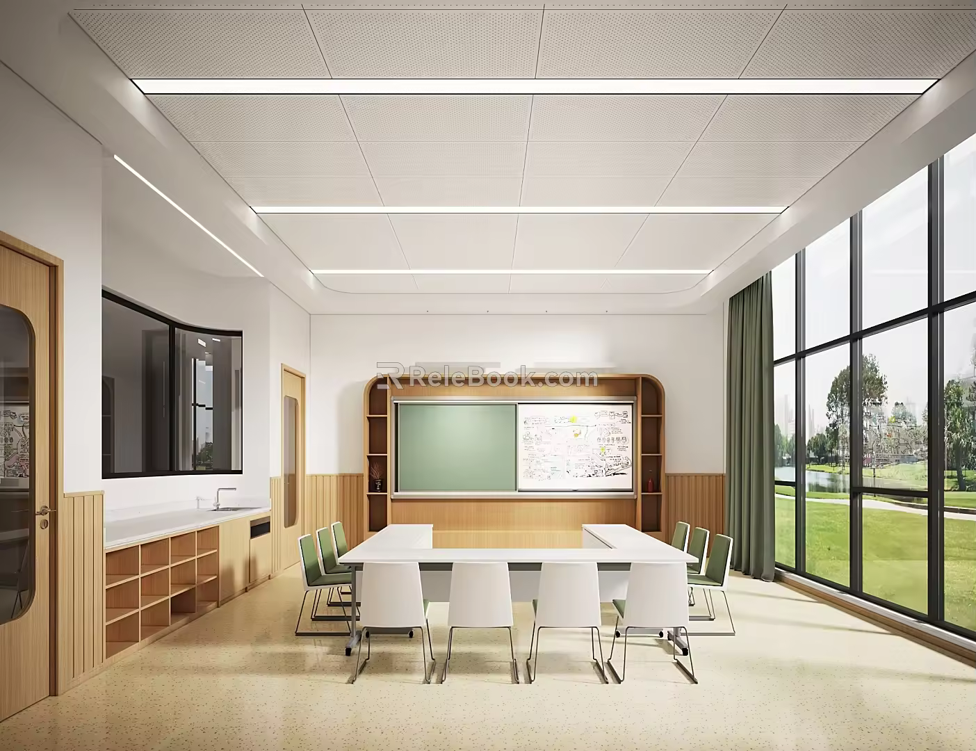 modern classroom 3d model