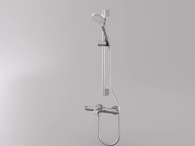 Modern Wall Mounted Shower Faucet With Adjustable Head And Handheld Sprayer 3d model