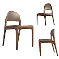 Modern Dining Chairs Featuring Wooden Frame And Leather Upholstered Seats With Ergonomic Backrest Design