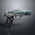 Tactical Handgun With Metal Body And Black Grip Detailed Design Features