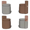 Modern Sofa Stool Leather Sofa Stool Low Stool 3d model