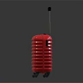 Modern Red Hardshell Suitcases With Telescopic Handles Rolling Wheels Vertical Striped Design