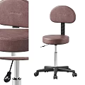 Brown Adjustable Office Chair With Padded Seat Backrest And Wheeled Base
