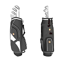 High Quality Golf Sports Equipment Golf Bags With Clubs In Black And White Design