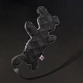Black Bear Shaped Bag With X Eyes Patterned Shorts And Colorful Tag