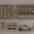 Wooden Display Shelves And Storage Racks With Multi Tiered Design For Spices Dry Goods