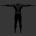Sleek Black Fitted Outfit With Blue Glowing Lines And Full Body Design