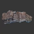 Garden Landscape Rockery Design Featuring Layered Pink Purple Blue Stone With Reflective Surface Texture