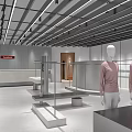 DAMIXS Modern Clothing Store Interior With Glass Windows Mannequins Display Counters And Display Areas