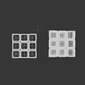 Assorted Rubik's Cubes With Colorful Faces And Detailed House Pattern Design