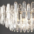 Modern Crystal Chandelier with Transparent Glass Elements for Elegant Interior Lighting Decoration