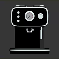 Sleek Black Espresso Coffee Machine With Modern Control Panel And Metal Accents