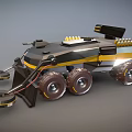 Armored Transporter Armored Vehicle Truck Tank Car Future Car 3d model