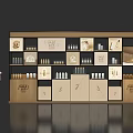 Modern Mall Retail Shop Interior With Wooden Shelves And Organized Product Displays