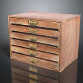 Vintage Wooden Chest of Drawers with Multiple Drawers and Metal Handles