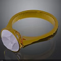 Elegant Golden Ring With Pink Gemstone And Shiny Band Design