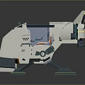 White And Orange Sci Fi Mini Vehicle With Blue Lights And VOI Marking