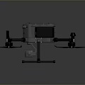 Gray Quadcopter Drone With Four Propellers Central Body And Aerial Structure