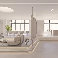 Modern discussion area Open discussion area 3d model