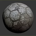 Cracked Surface Vintage Soccer Ball Showcasing Classic Sports Equipment Design