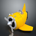 Cute Yellow Aerospace Toy Plane with Propeller and Cockpit for Space Exploration Fun