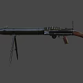 Rotary Magazine Rifle With Wooden Stock And Black Metal Tactical Design