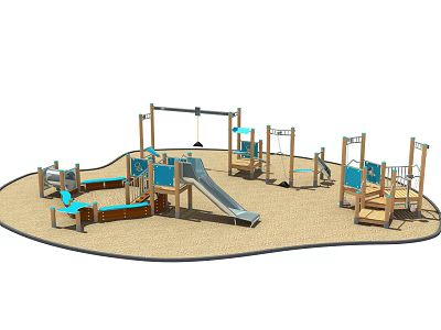 Modern play equipment play sand combination 3d model