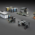 Industrial Equipment Featuring Large Machinery Mechanical Units Control Panels And Metal Platforms