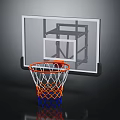 Durable Basketball Hoop With Transparent Backboard Orange Rim And Blue White Orange Net