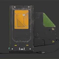Halo Themed TV with Green and Orange Case Screen Displaying 117 and Connected Cable