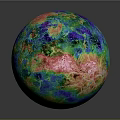 Vibrant Colored Sphere With Glossy Surface And Multicolored Textured Patterns On Dark Background
