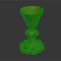 Elegant Golden Wine Bottle And Glass Set With Ornate Base And Gemstone Accents For Luxury