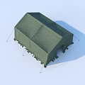 Green Camping Tent With Support Poles For Outdoor Living Activities