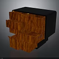 Modern Chest of Drawers with Black Frame and Red Wooden Multiple Open Drawers