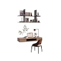 Nordic Desk Chair Desk Chair Combination 3d model