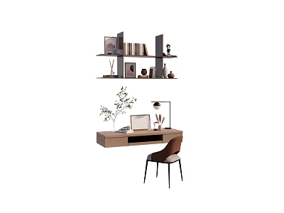 Nordic Desk Chair Desk Chair Combination 3d model