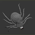 White Insect Like Game Character With Multiple Legs Large Eyes Red Mouthparts And Back Scratches