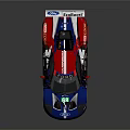 Ford Blue Red White Racing Car With Number 67 And Rear Spoiler